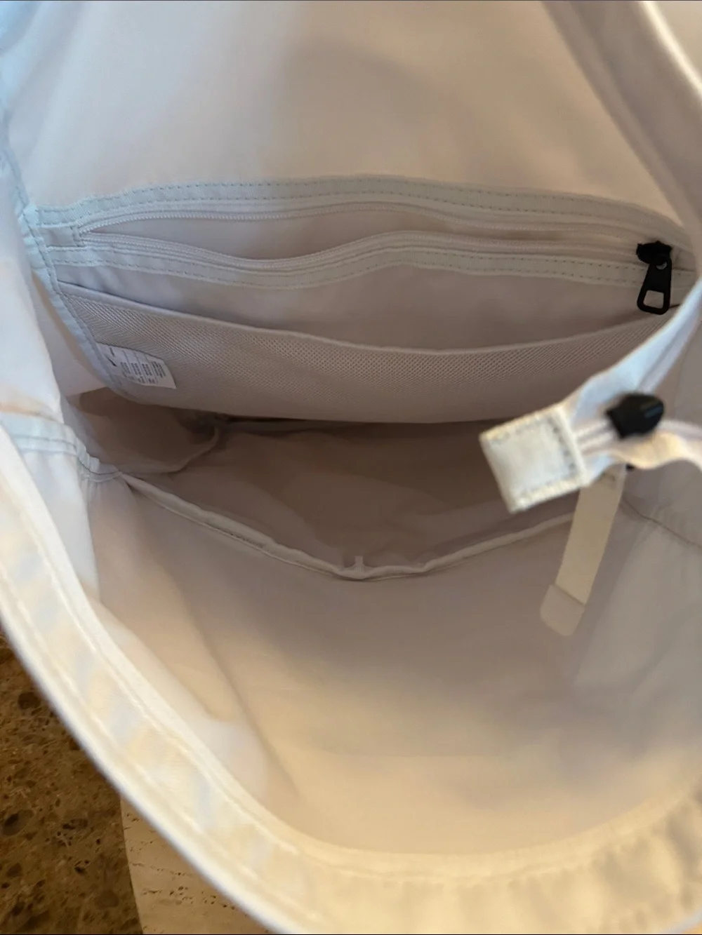 Nike White Backpack with Orange and Pink Accent